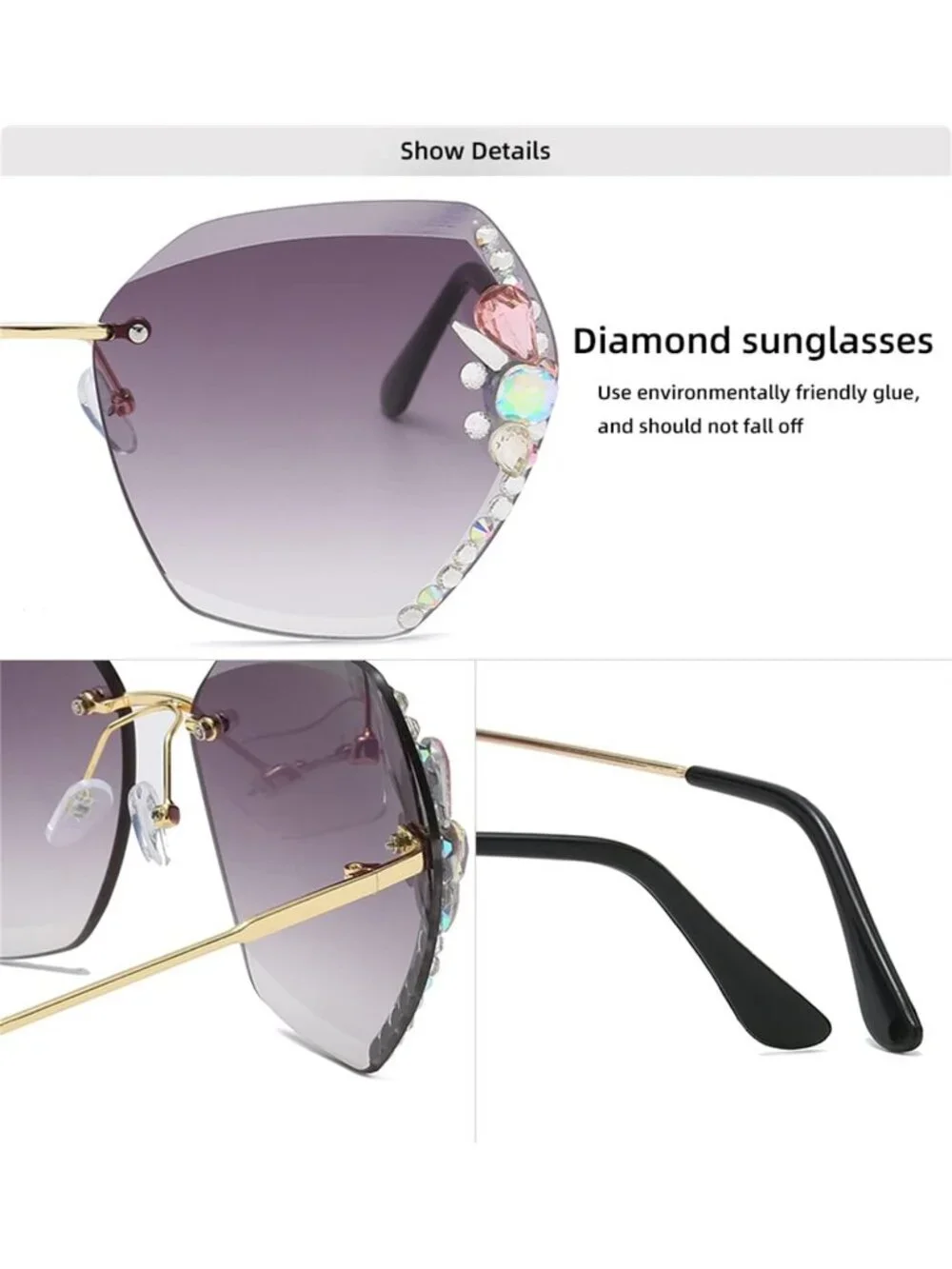 Women's Sunglasses for Beach Summer with Eyeglass Case Sun Glasses E - Grey